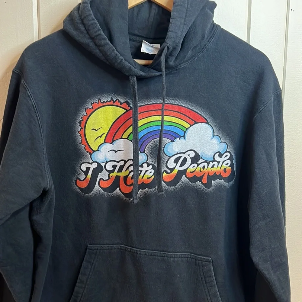 “I Hate People” Black Sweatshirt - Picture 7 of 9